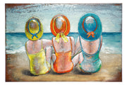Beach Ladies 3D wanddecoratie 120 cm