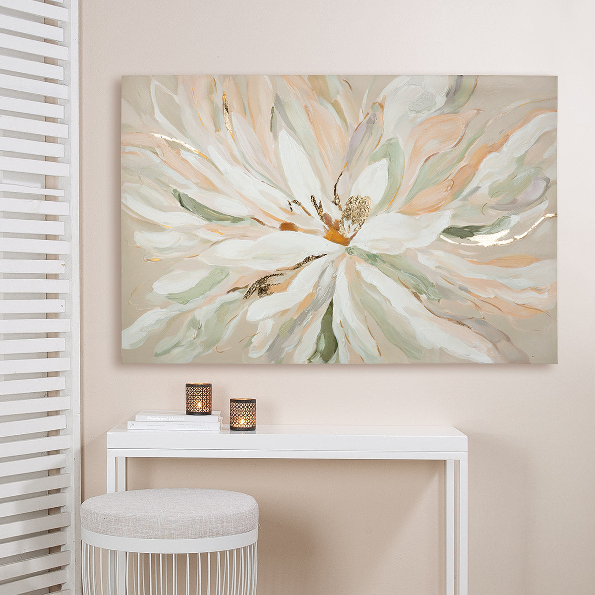 Goud-wit schilderij Golea 120 cm