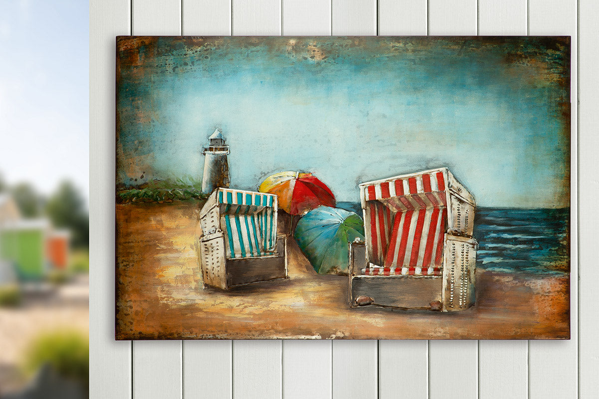 Strandkorb 3D wanddecoratie 120 cm