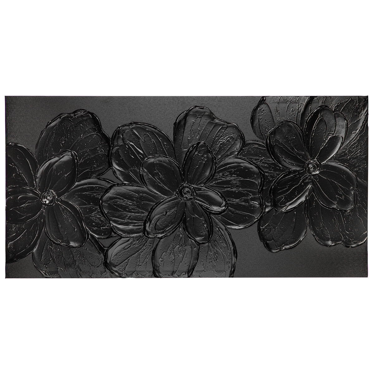 Maikai zwart bloemenschilderij 80 cm