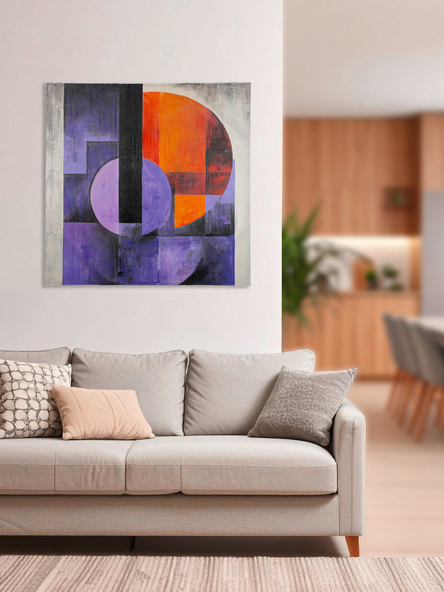 Clune 3D schilderij paars 100 cm