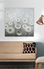 Grijs schilderij Dandelion 100 cm