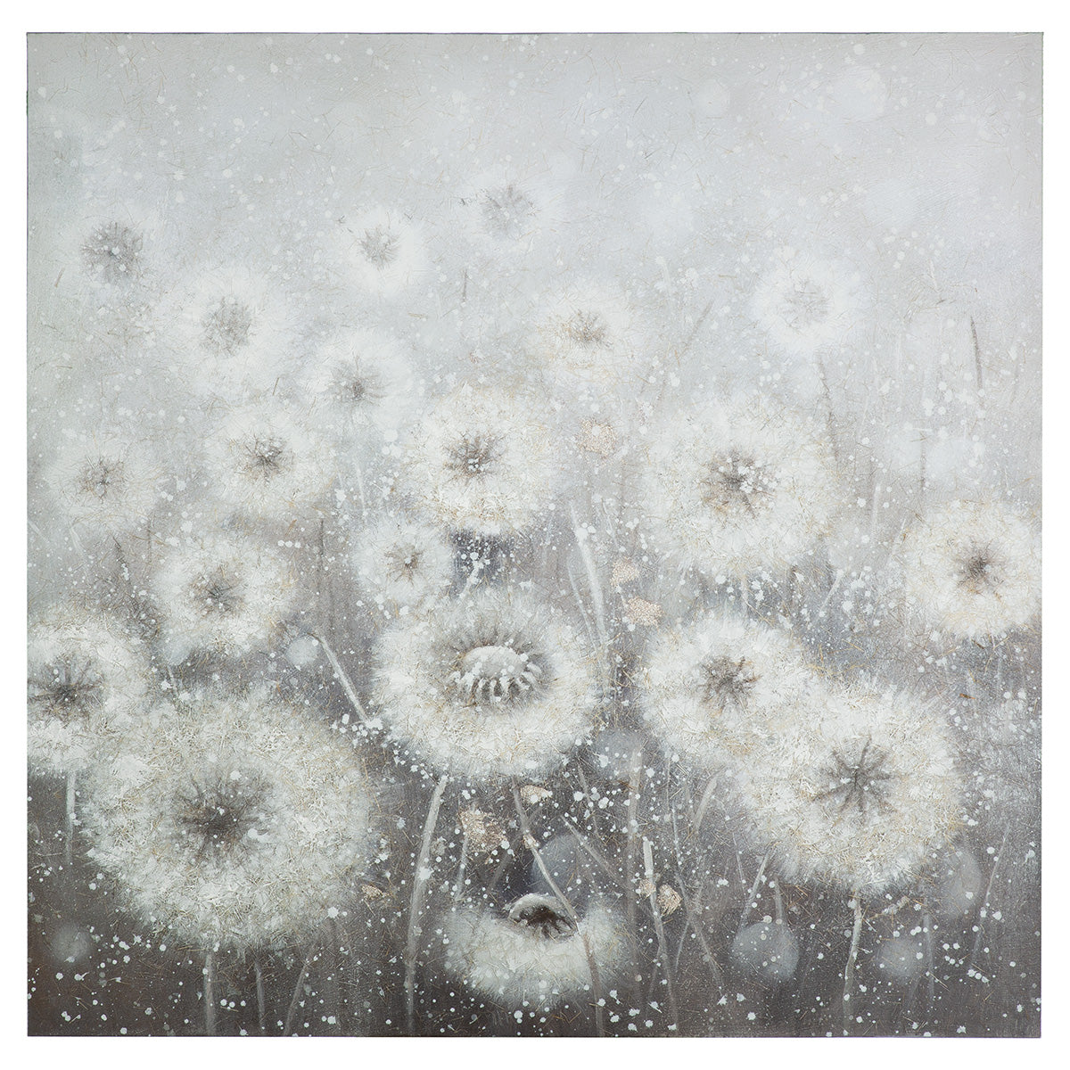 Grijs schilderij Dandelion 100 cm