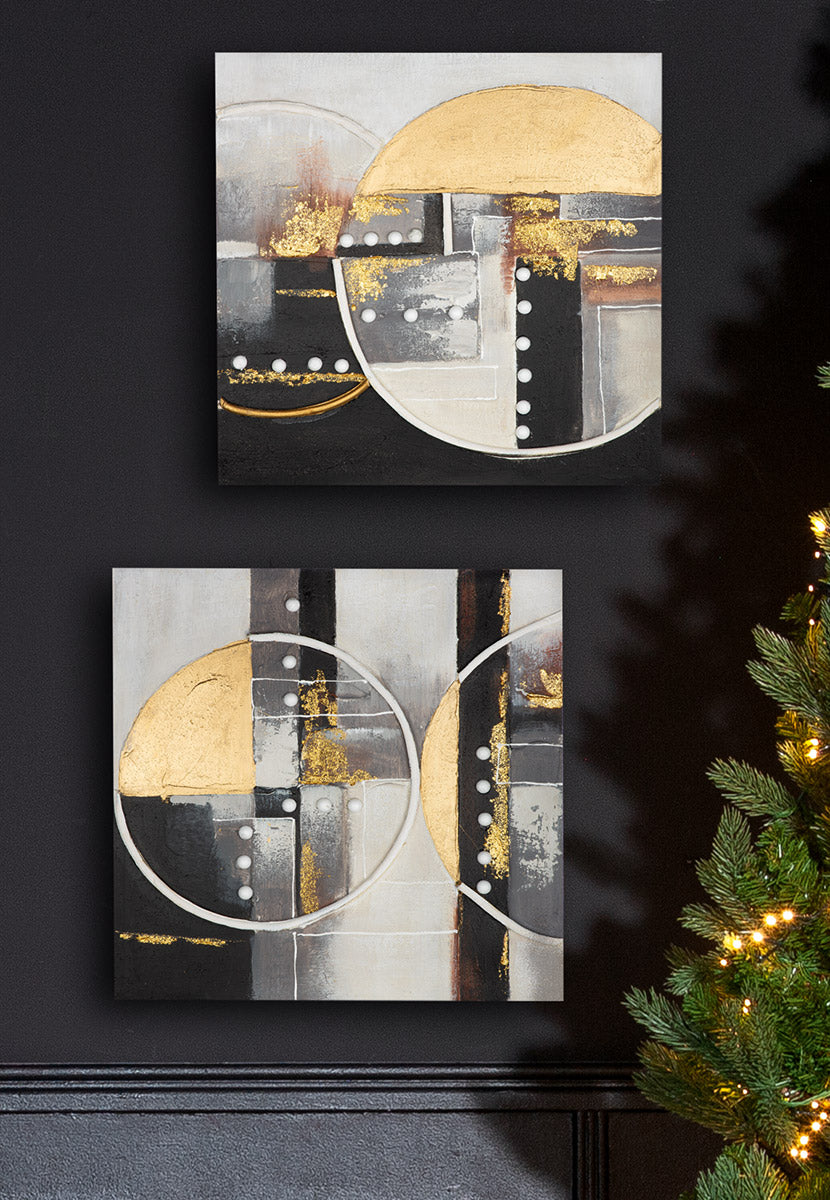 Wit-gouden 3D schilderij 60 cm