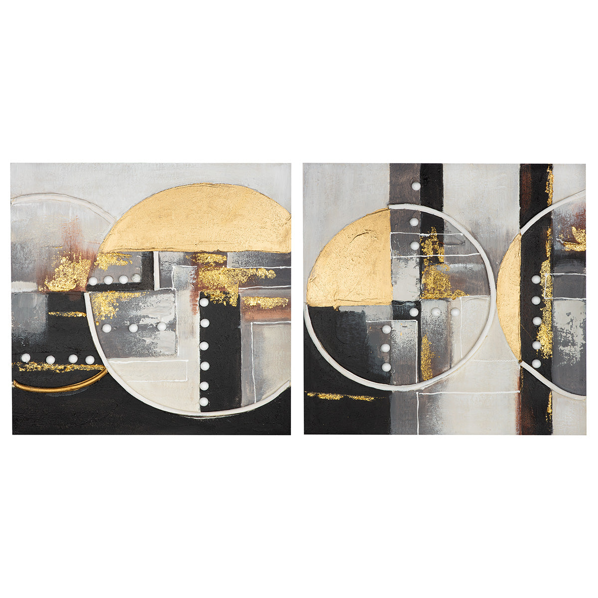 Wit-gouden 3D schilderij 60 cm