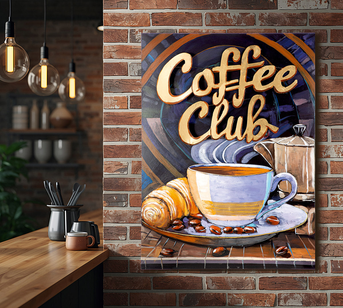 Coffeeclub 3D wanddecoratie 80 cm