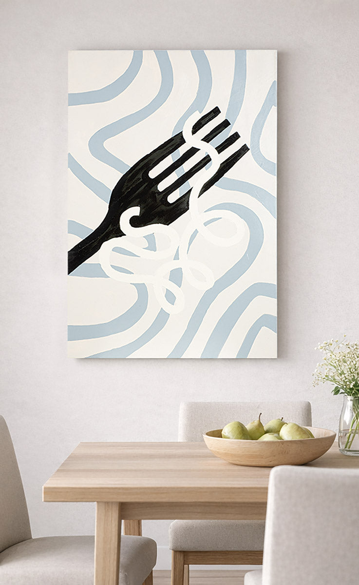 Pasta Club schilderij crème 90 cm