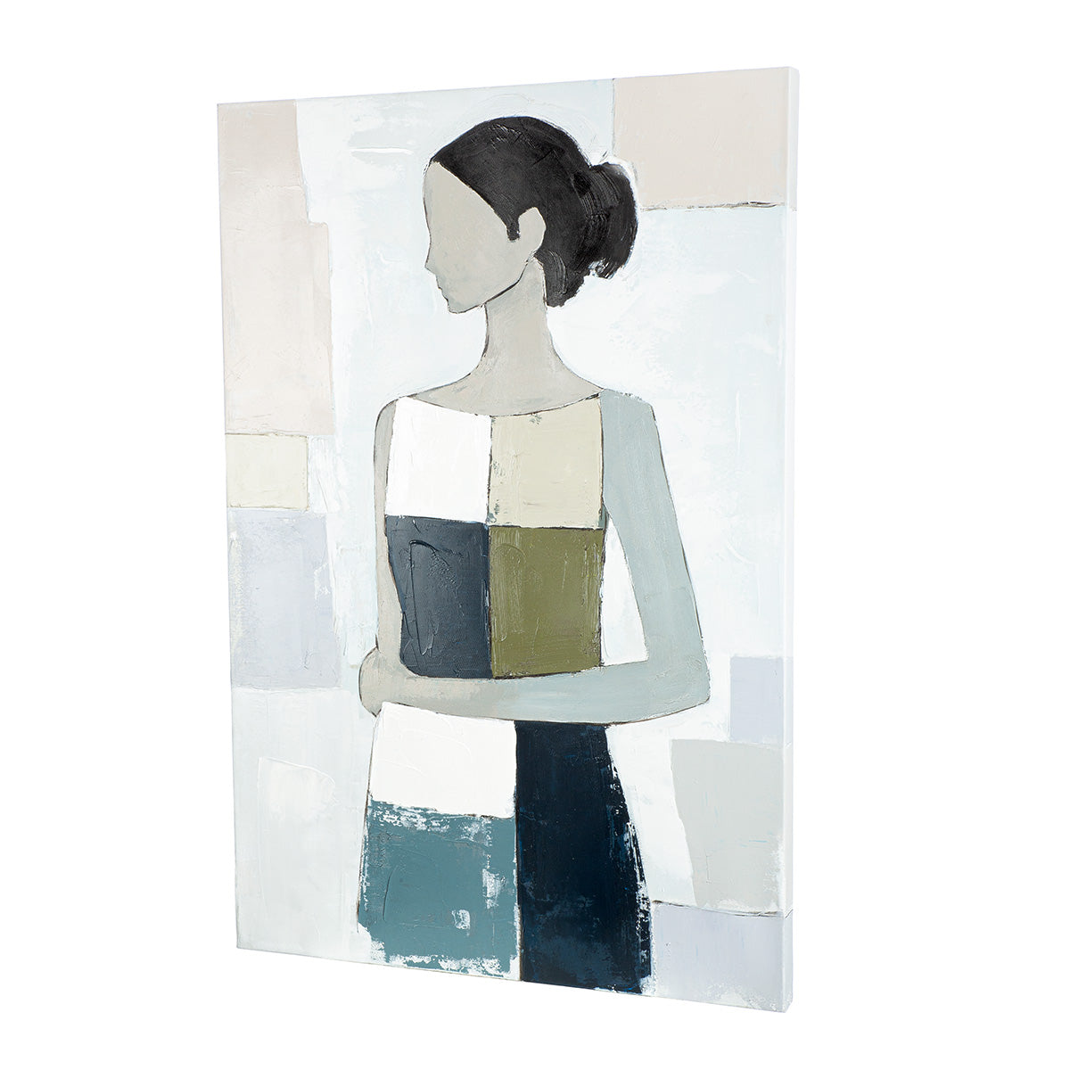 Blauw schilderij Janina 90 cm