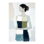 Blauw schilderij Janina 90 cm