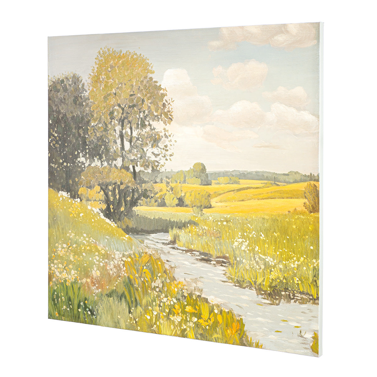 Groen schilderij Quiet Stream 80 cm