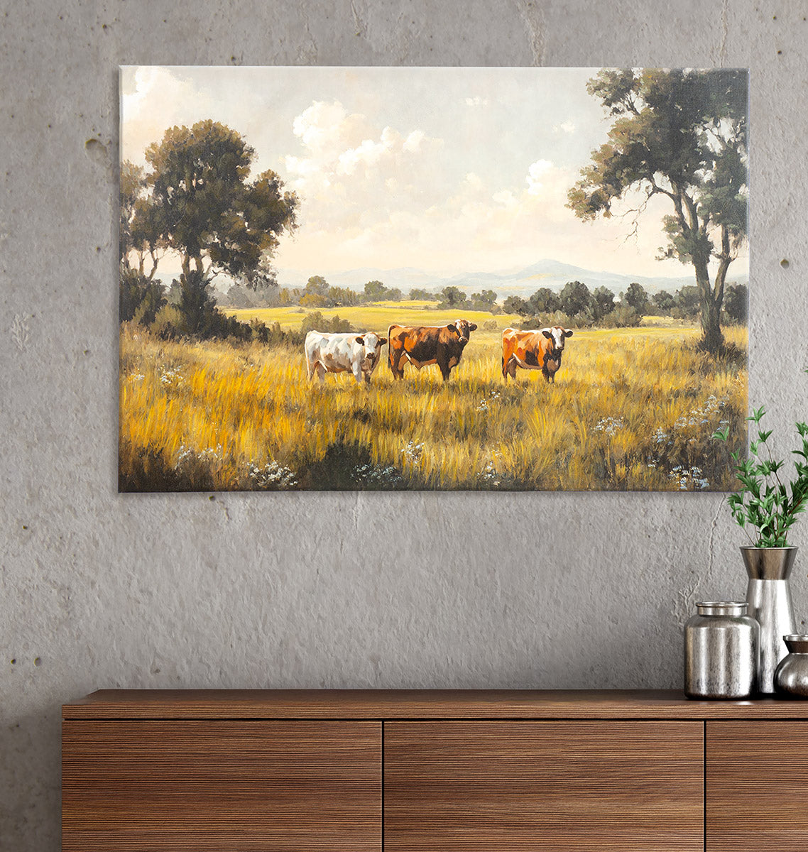 Kuhweide koeienschilderij 90 cm