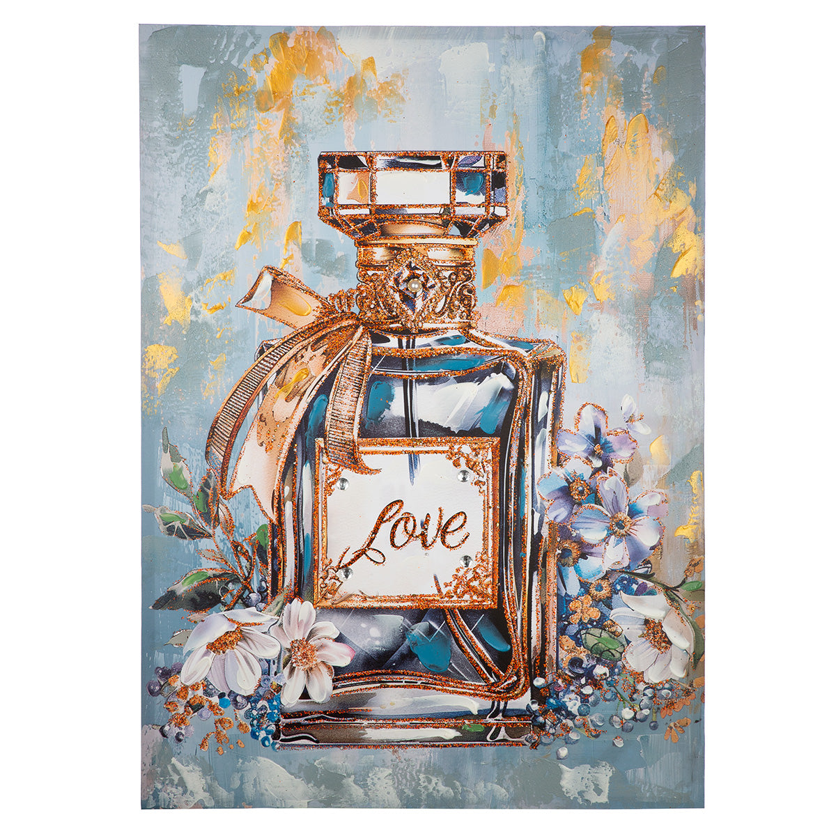 Flacon d'amour blauw schilderij 100 cm