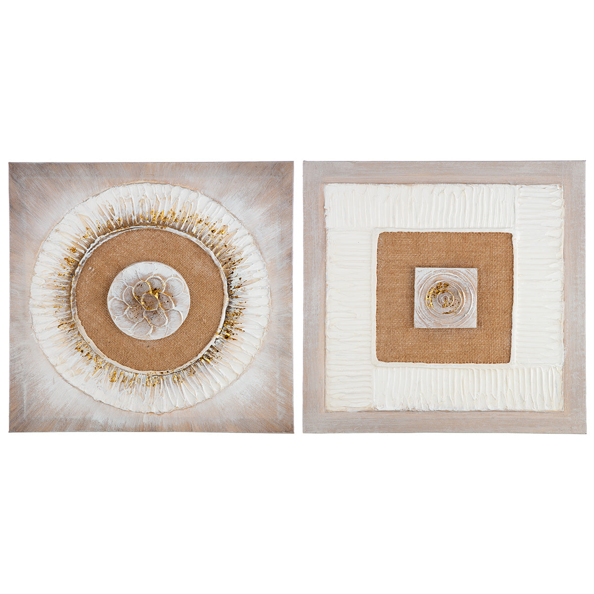 Wit 3D-schilderij Jute 30 cm