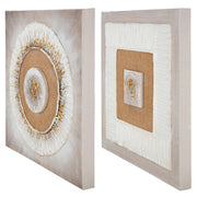 Wit 3D-schilderij Jute 30 cm
