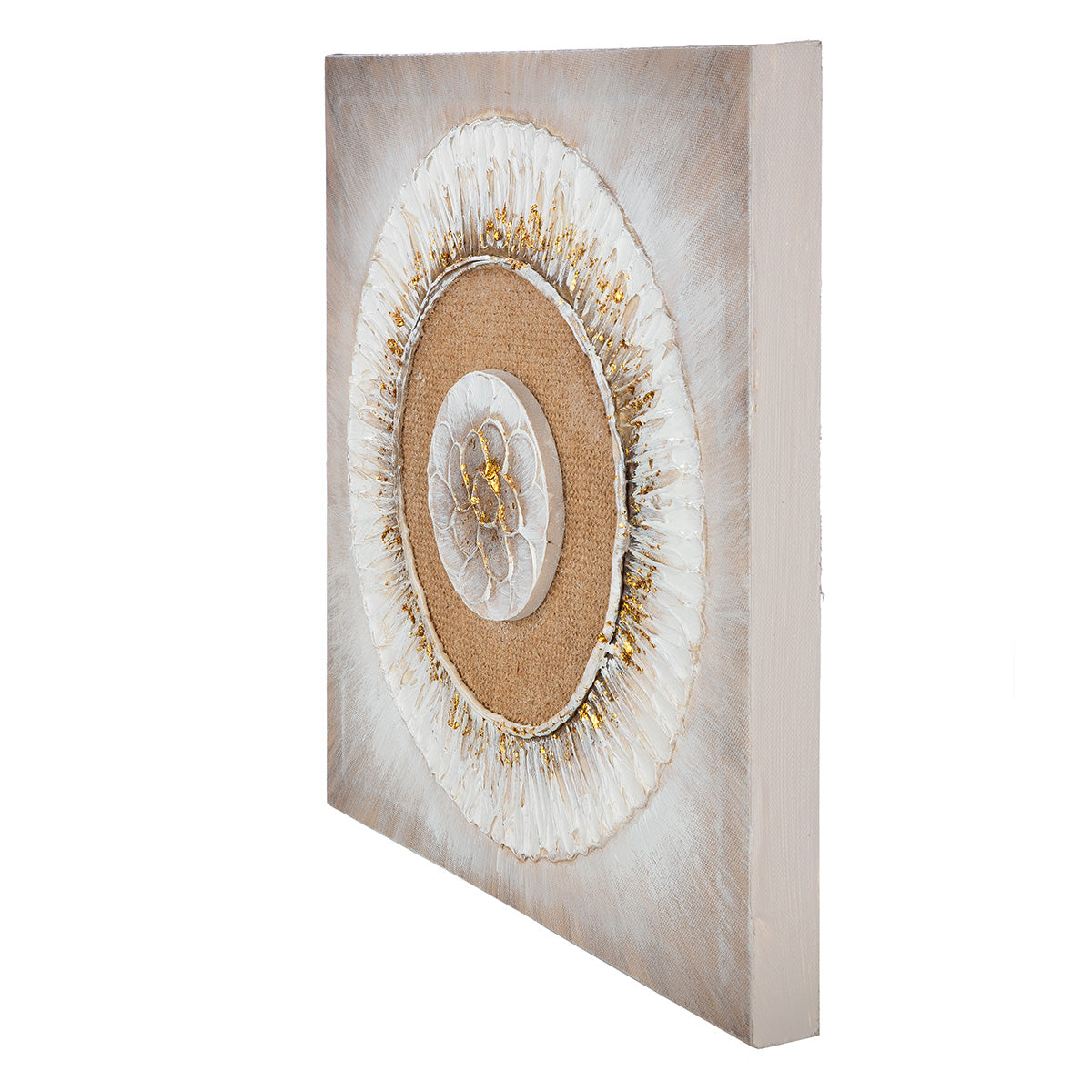 Wit 3D-schilderij Jute 30 cm