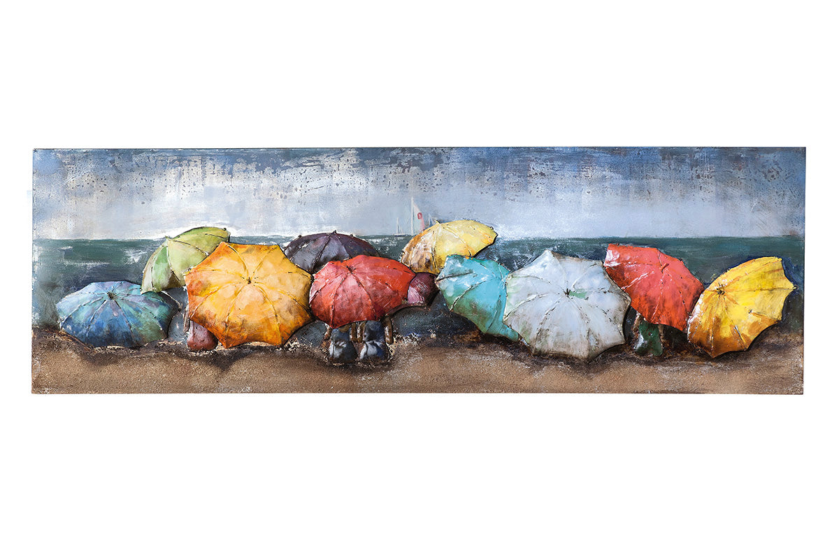 Beach Of Parasols 3D wanddecoratie