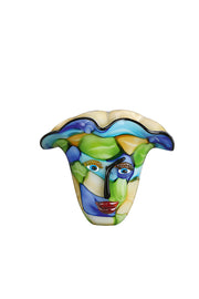 Blauw-Groene Gezichtsvaas Viso 31 cm