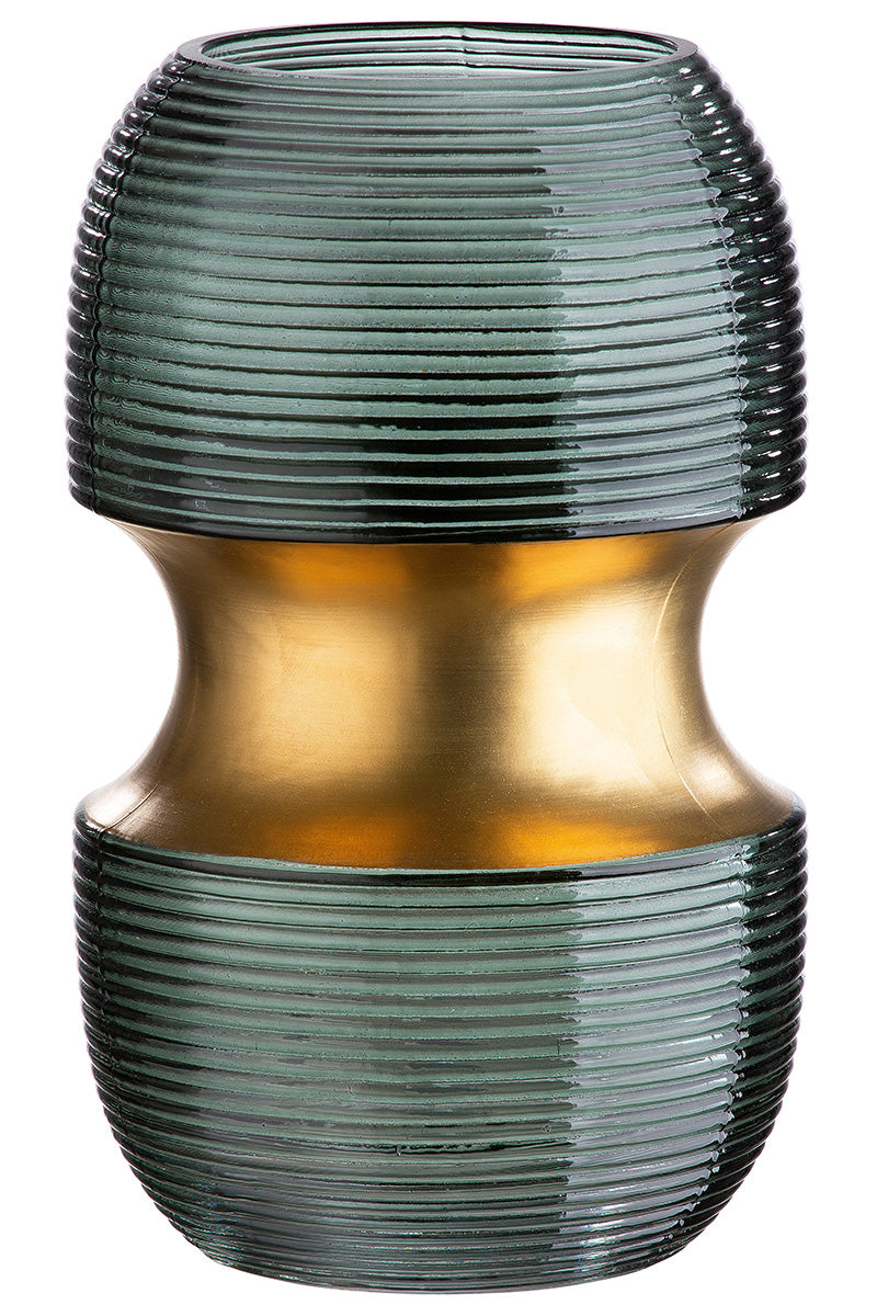 Groene glazen vaas Opal 18 cm