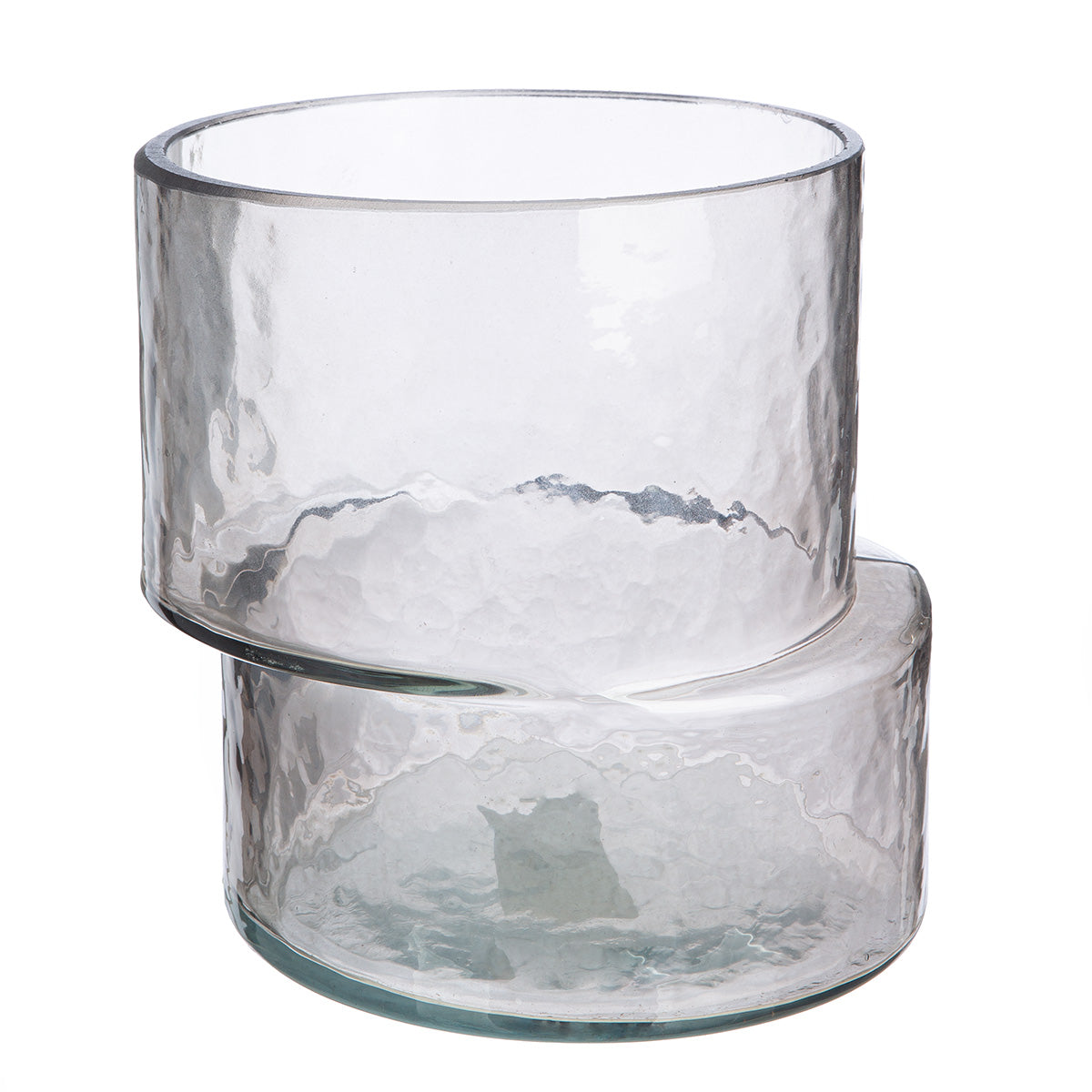Grijze glazen vaas Levels 16.5 cm