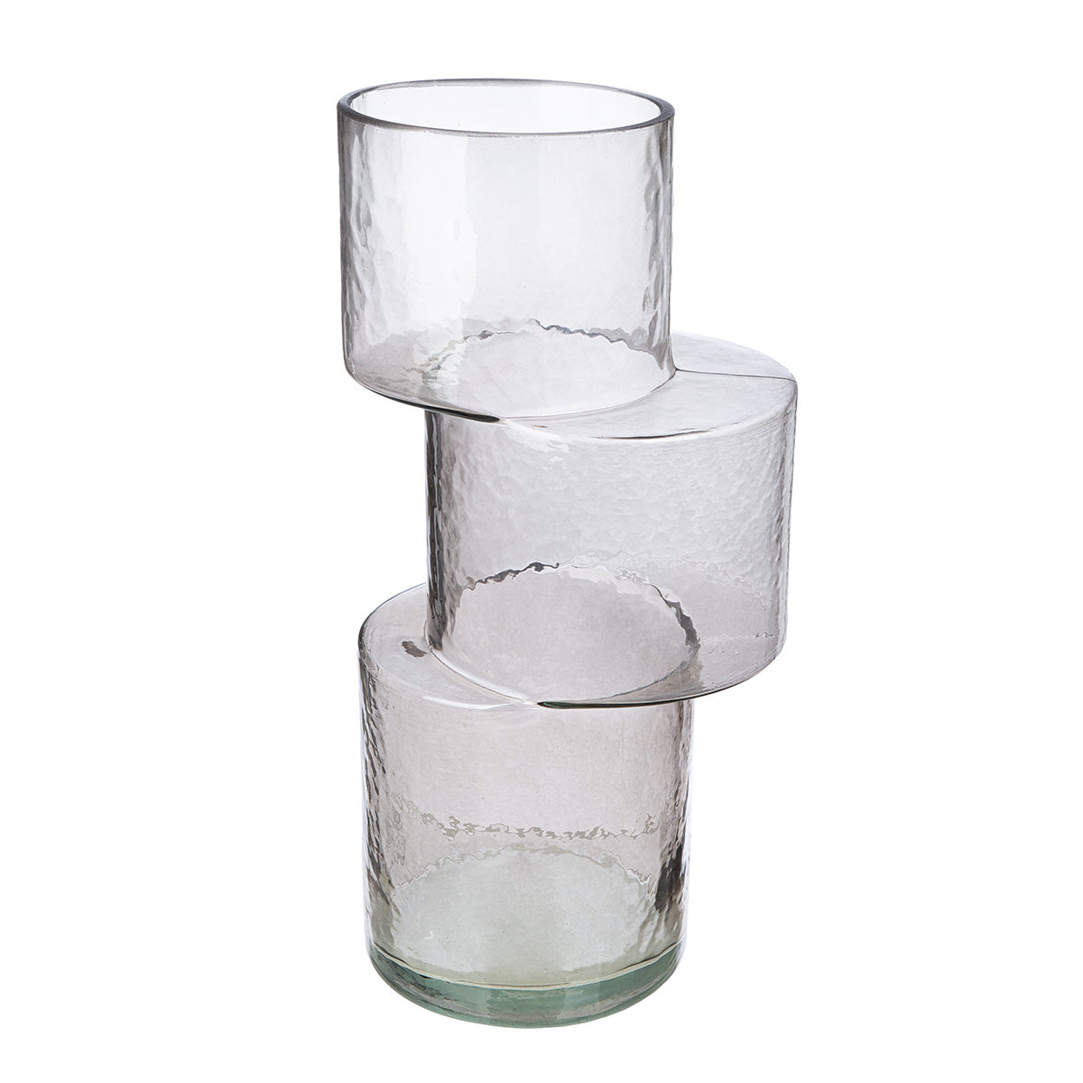 Grijze glazen vaas Levels 28.5 cm