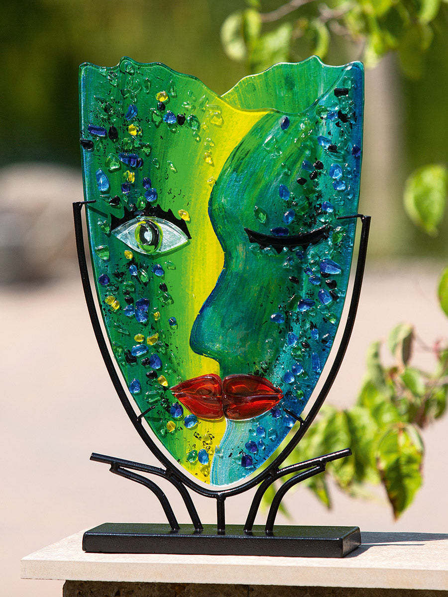 Groene glazen vloervaas Twinkle