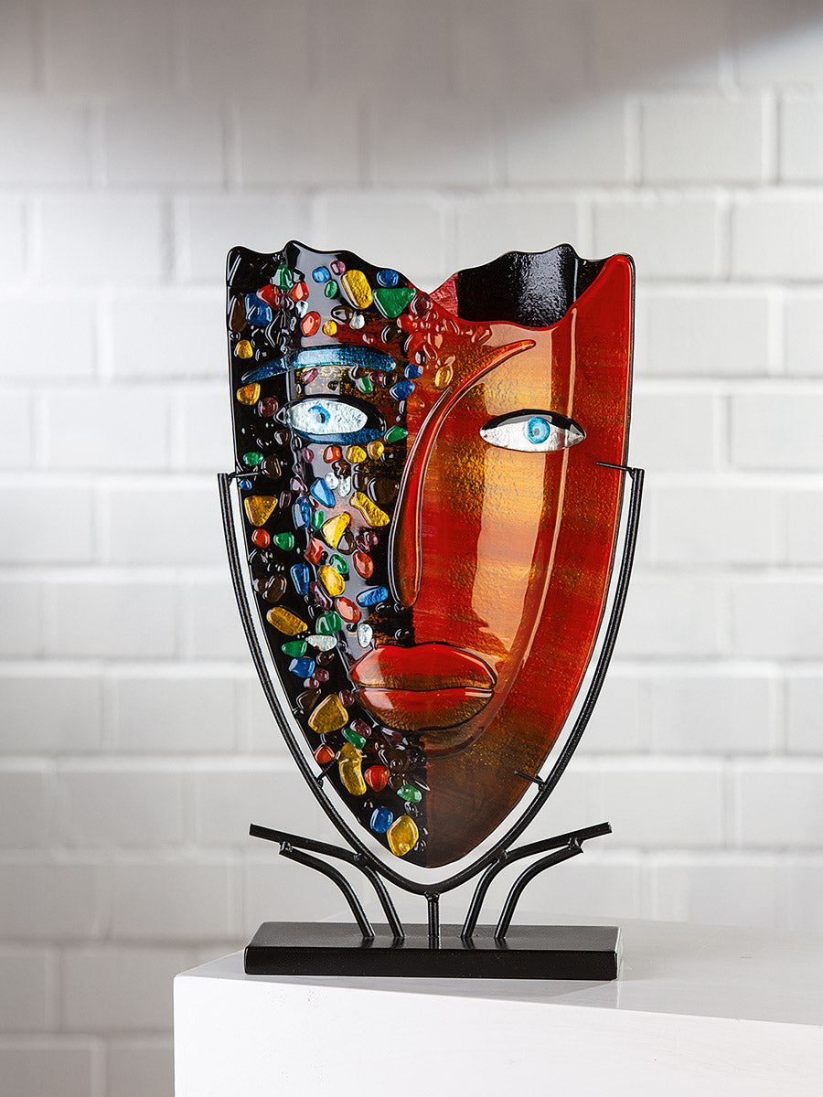 Visage zwart-rode vloervaas 49 cm