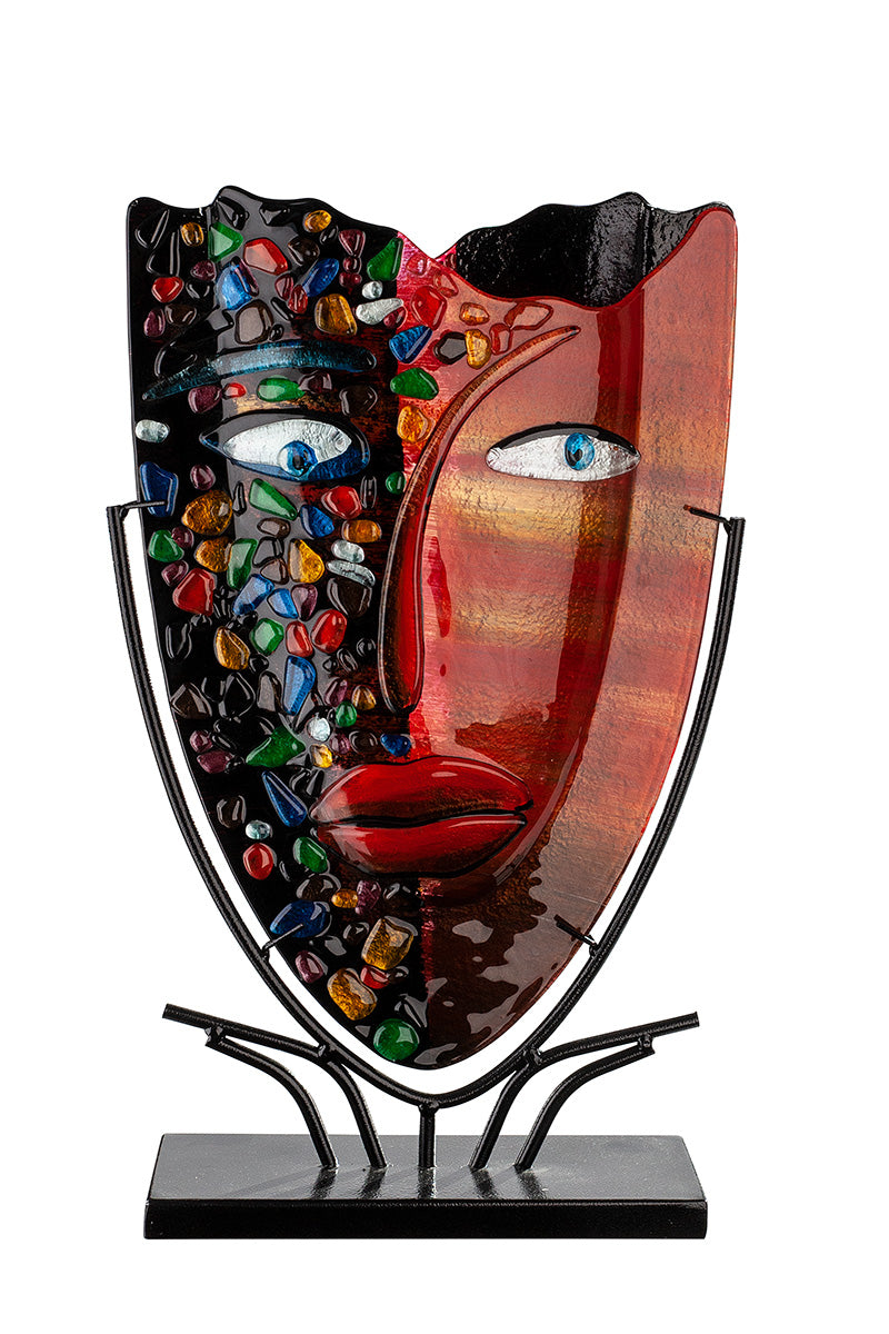 Visage zwart-rode vloervaas 49 cm