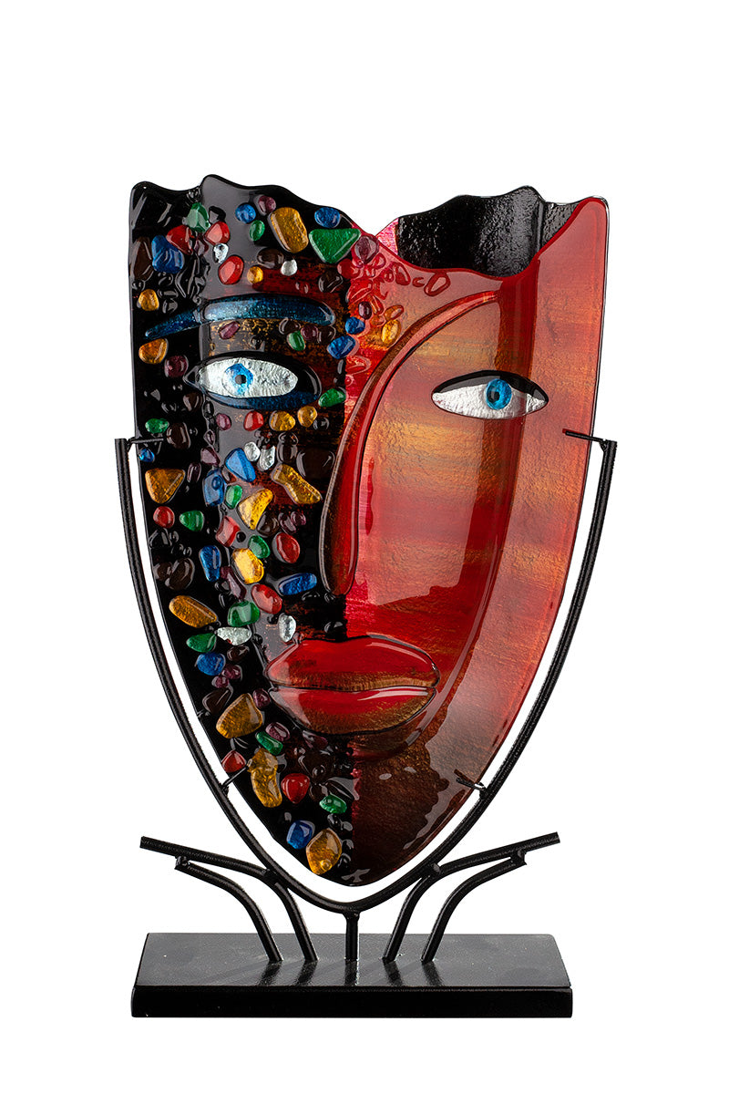 Visage zwart-rode vloervaas 49 cm