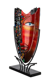 Visage zwart-rode vloervaas 49 cm