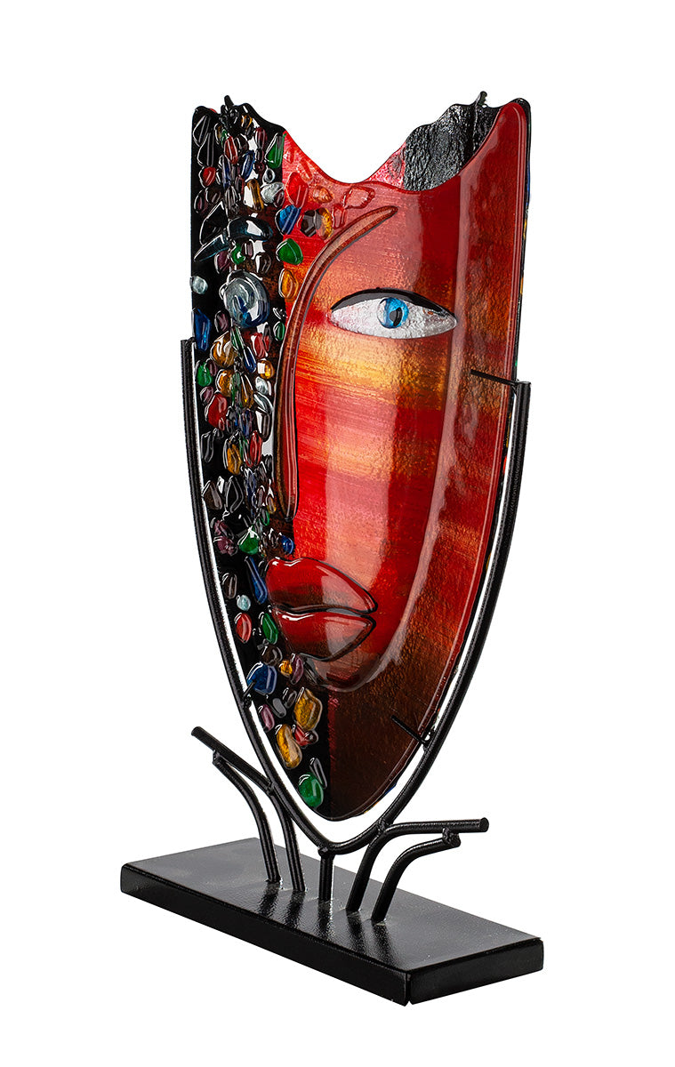Visage zwart-rode vloervaas 49 cm
