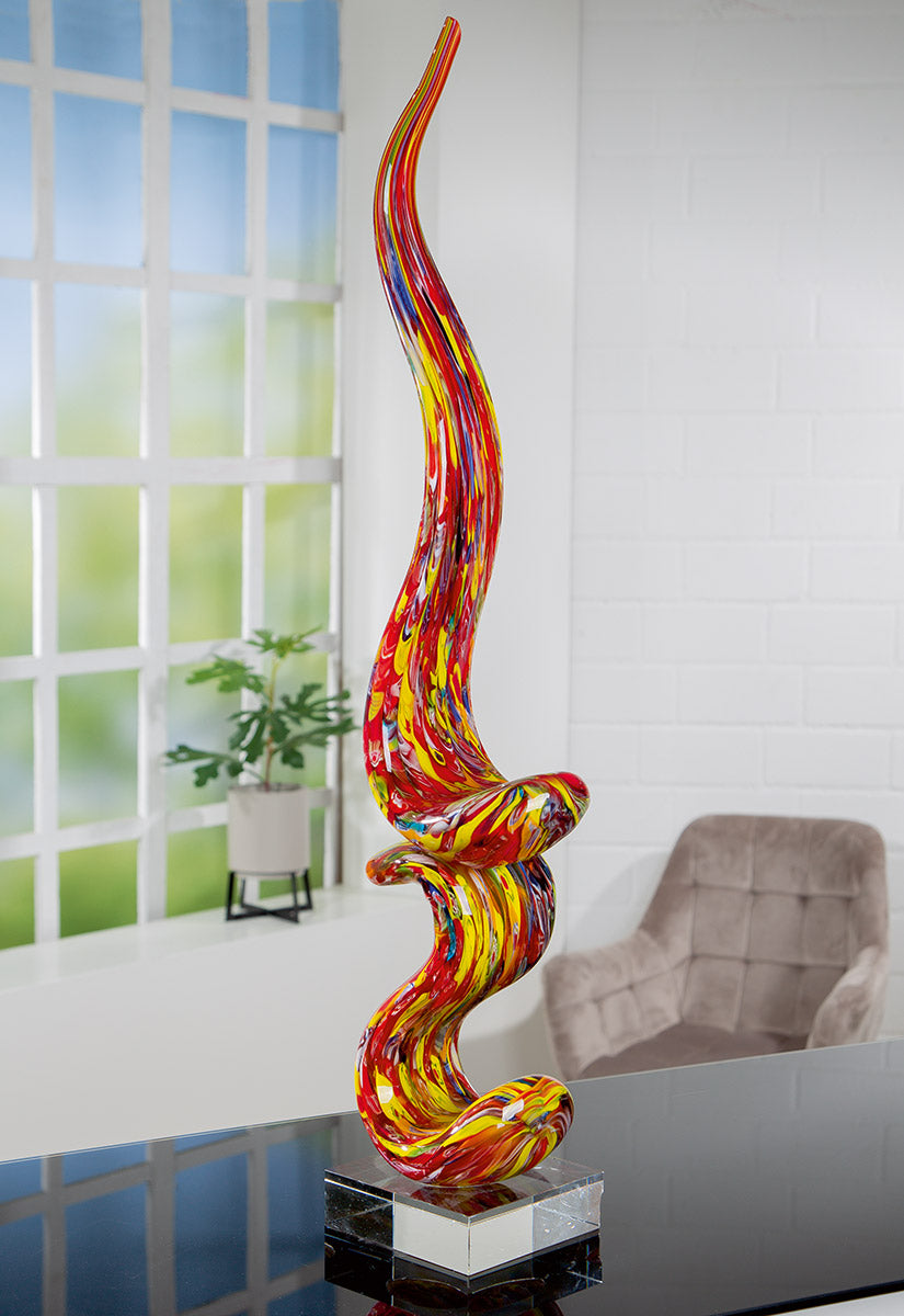 Glazen Sculptuur Momentum Rood