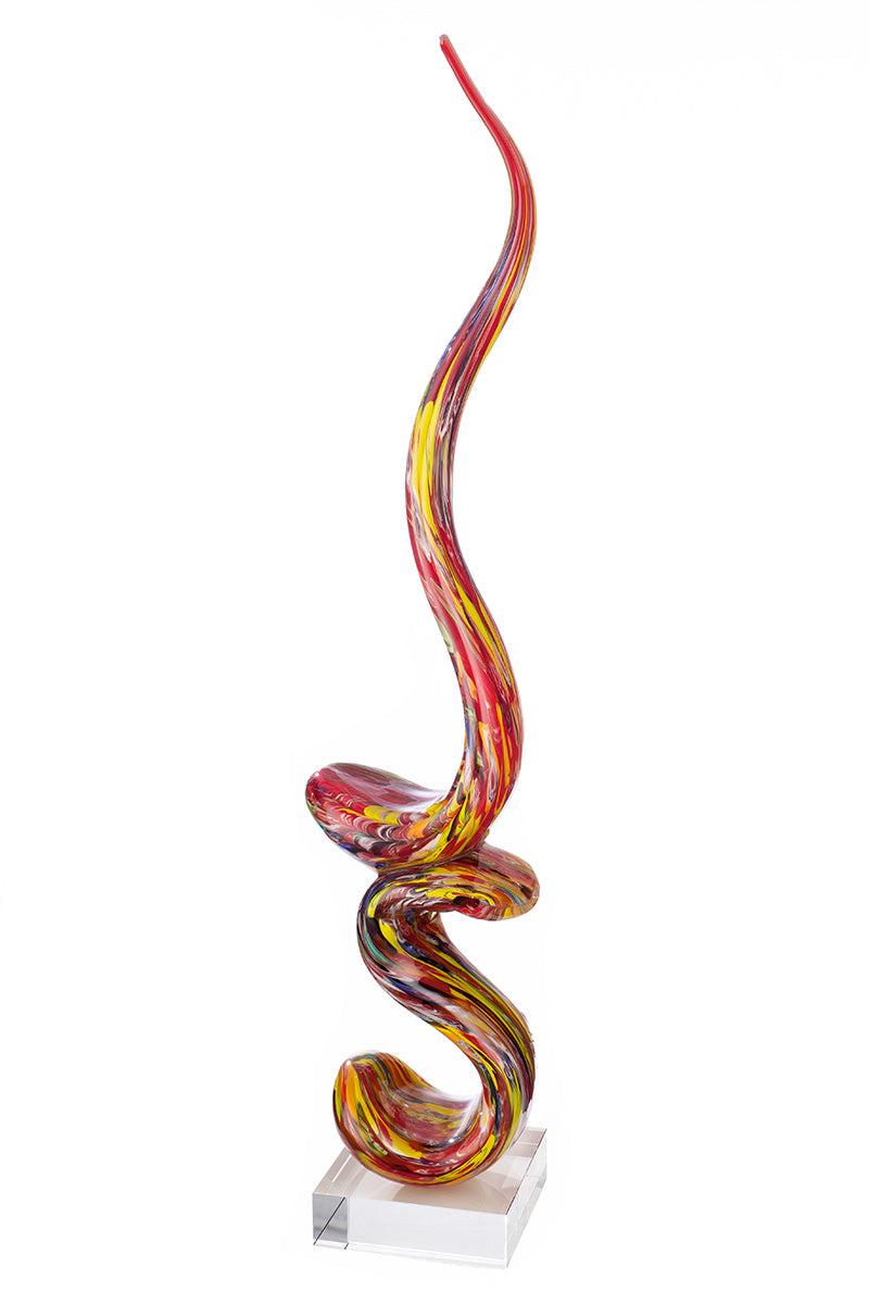 Glazen Sculptuur Momentum Rood