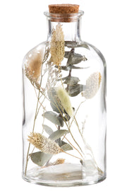 Glazen Fles Decoratie met Bloemen