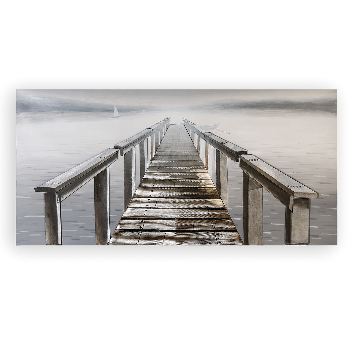 Bootssteg 3D brug schilderij 150 cm