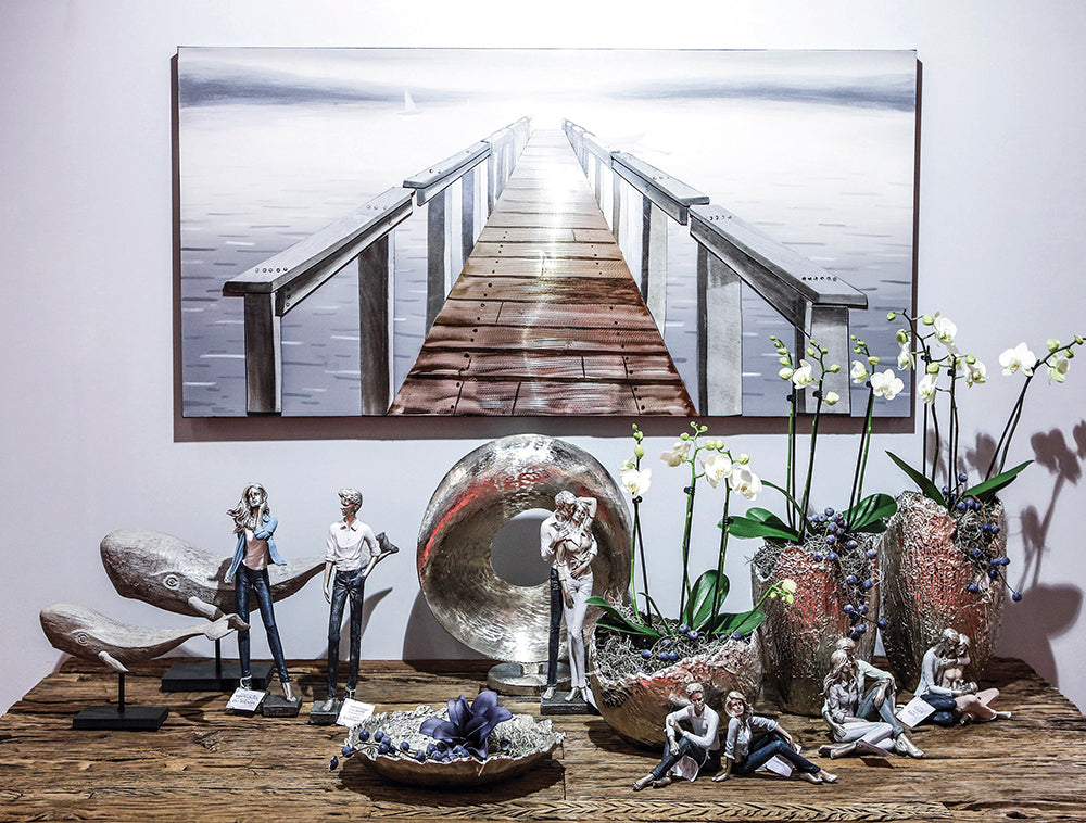 Bootssteg 3D brug schilderij 150 cm