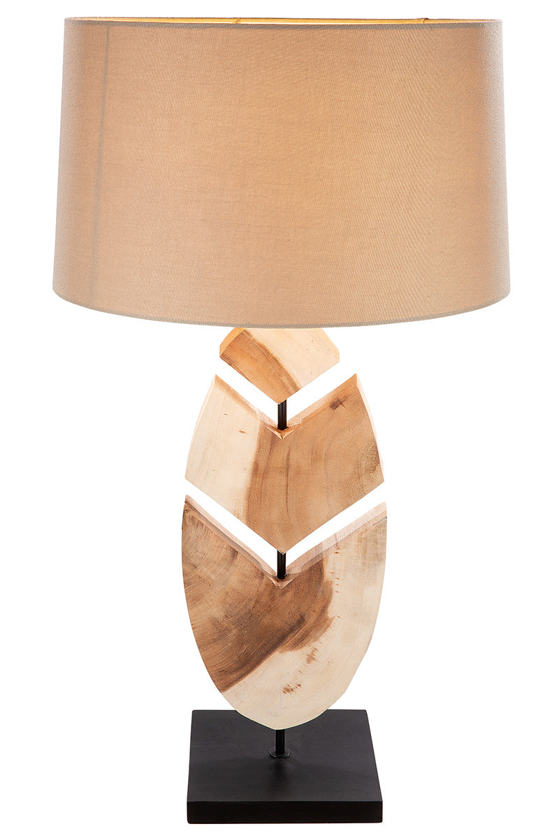 Houten Feather Tafellamp Naturel