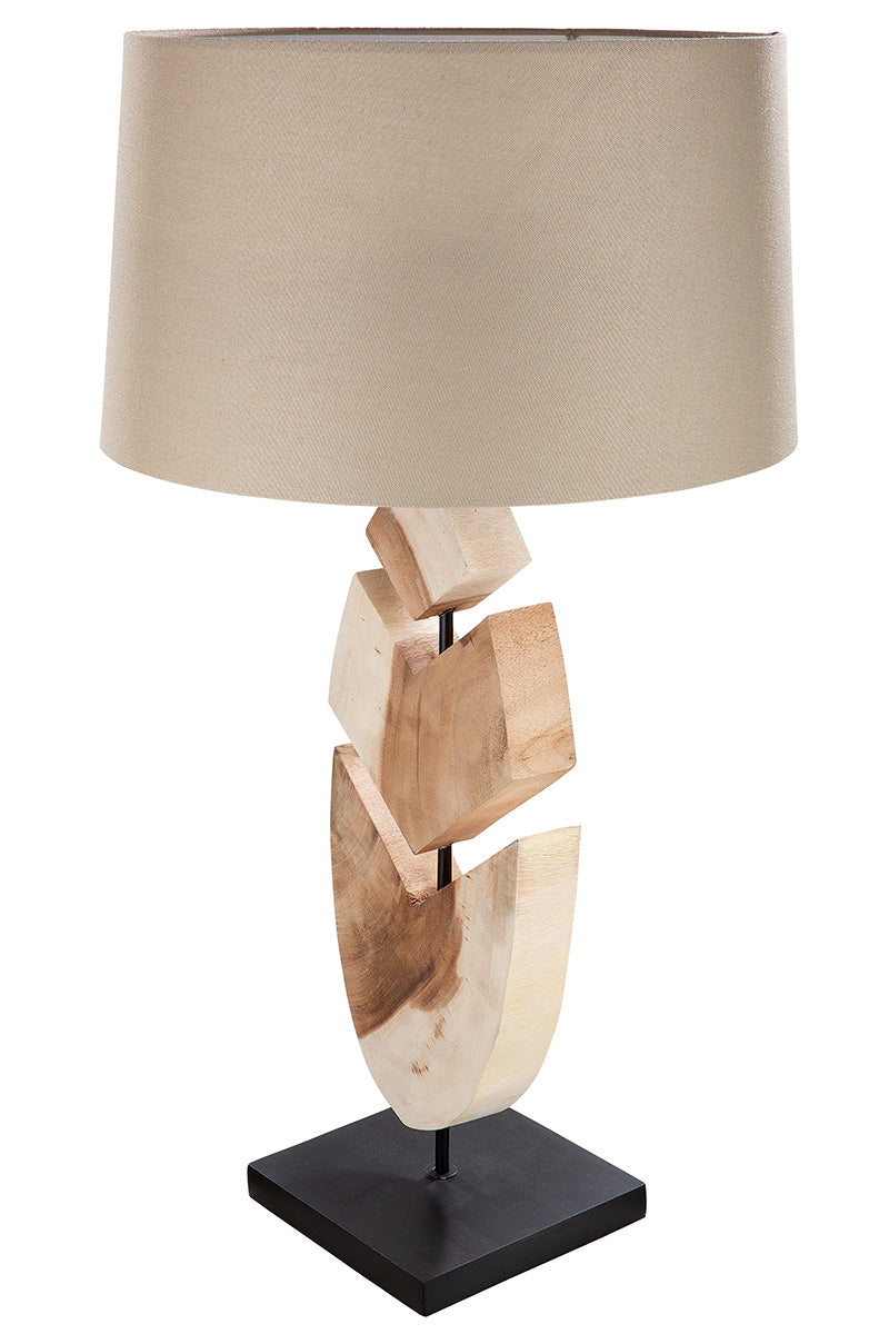 Houten Feather Tafellamp Naturel