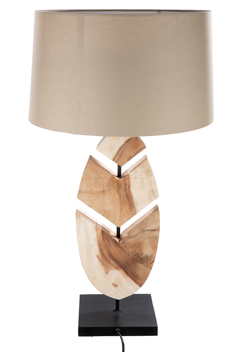 Houten Feather Tafellamp Naturel