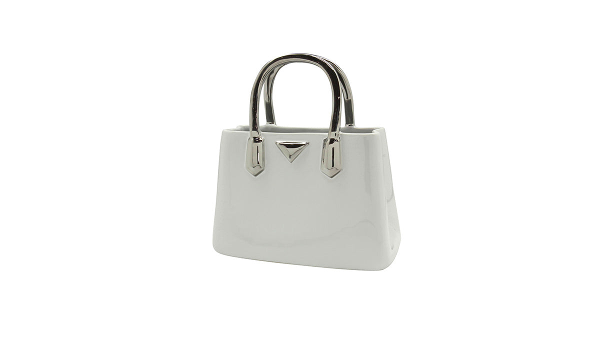 Milano Handtasvaas Wit-Zilver 25.5 cm