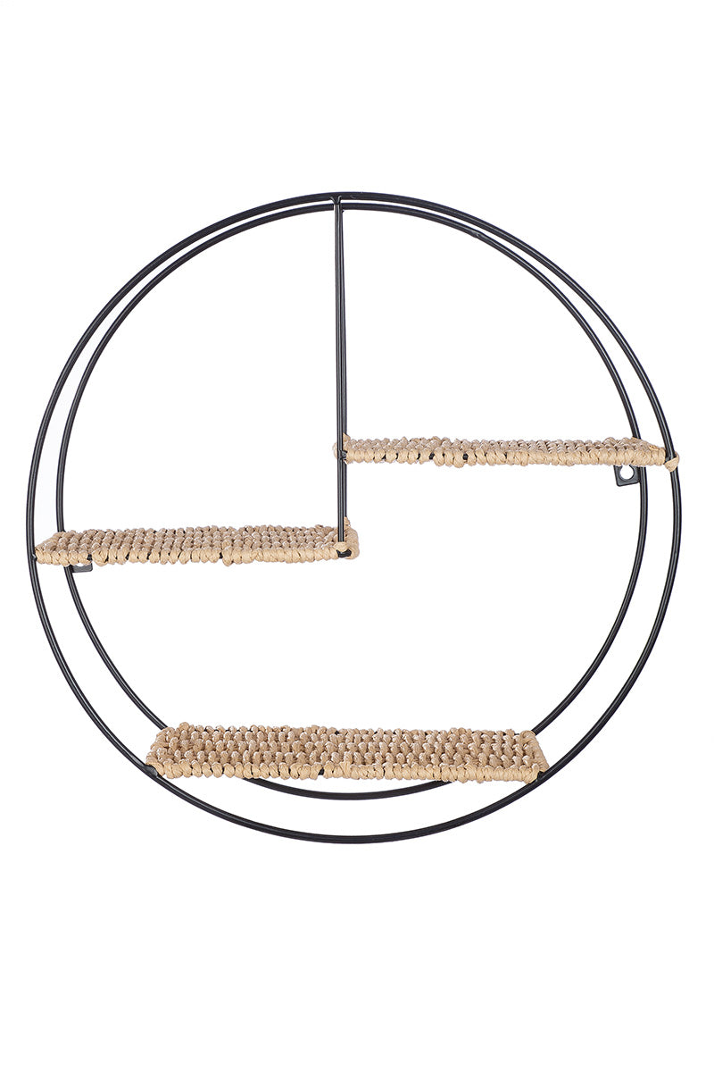 Lima Ronde Wandplank Zwart 3 Niveaus