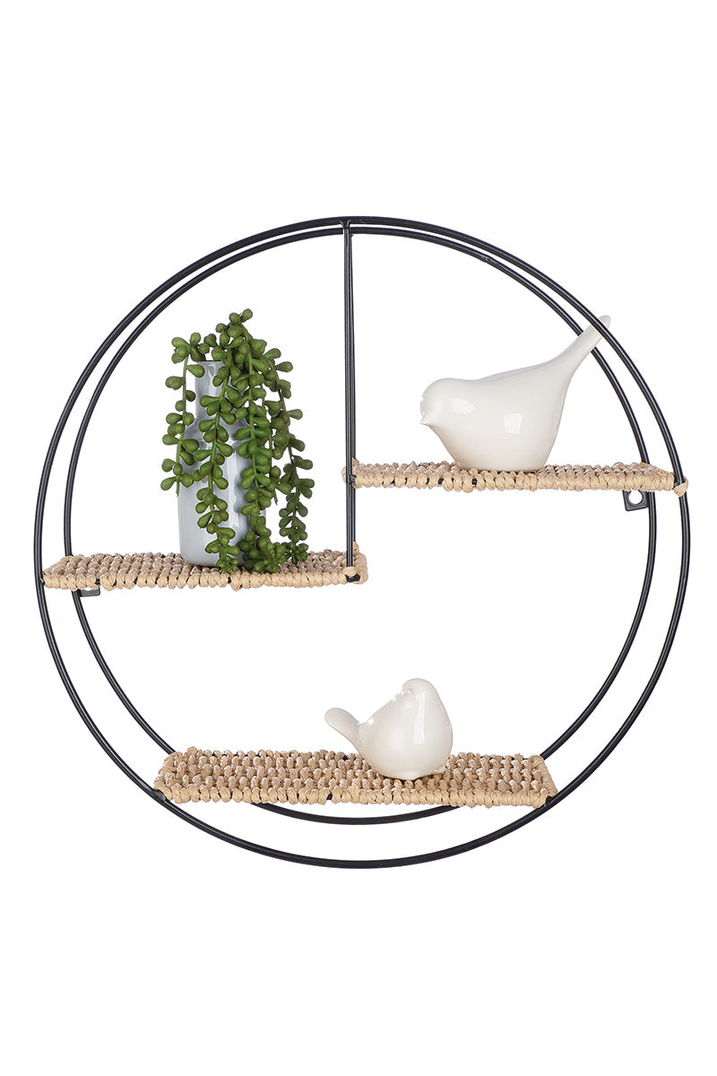 Lima Ronde Wandplank Zwart 3 Niveaus