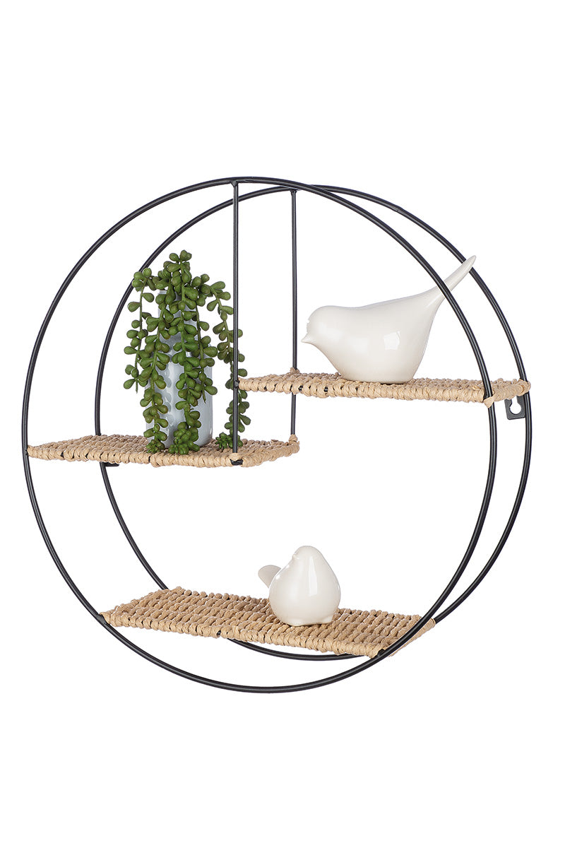 Lima Ronde Wandplank Zwart 3 Niveaus