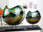 Kleurrijke glazen vaas Dali 37 cm