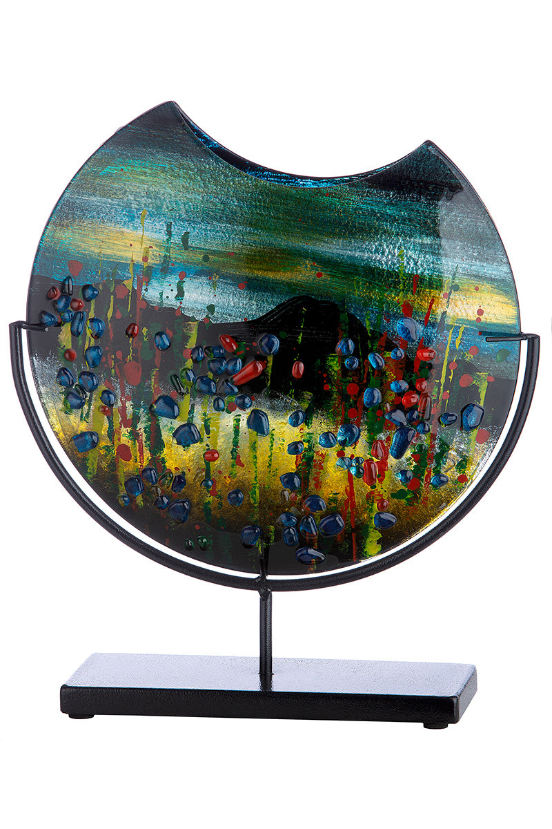 Kleurrijke glazen vaas Dali 37 cm