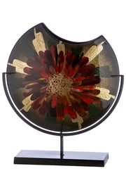 Doré glazen vaas met bloemen 37 cm