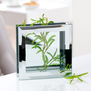 Vierkante spiegelglazen vaas 12 cm