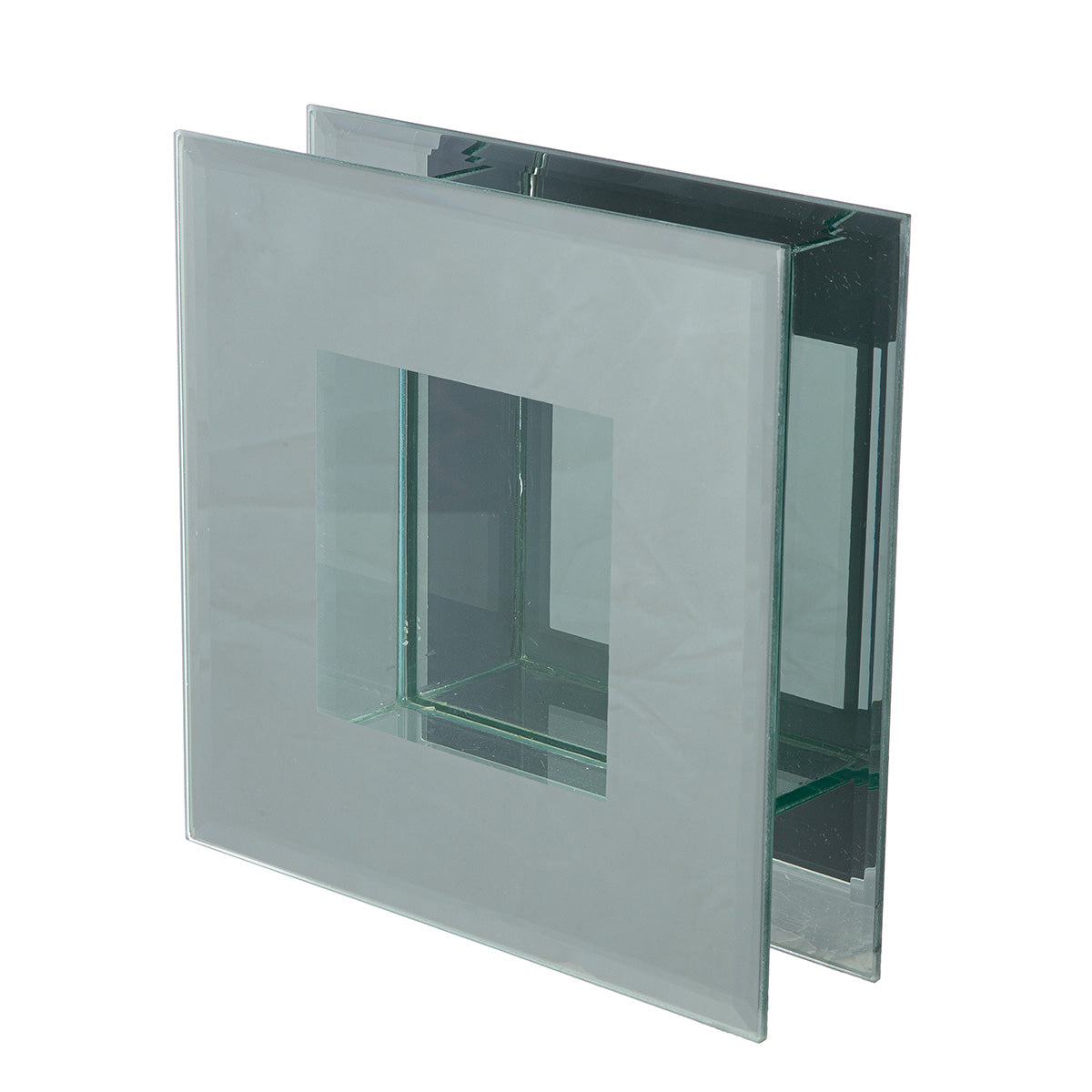 Vierkante spiegelglazen vaas 16 cm