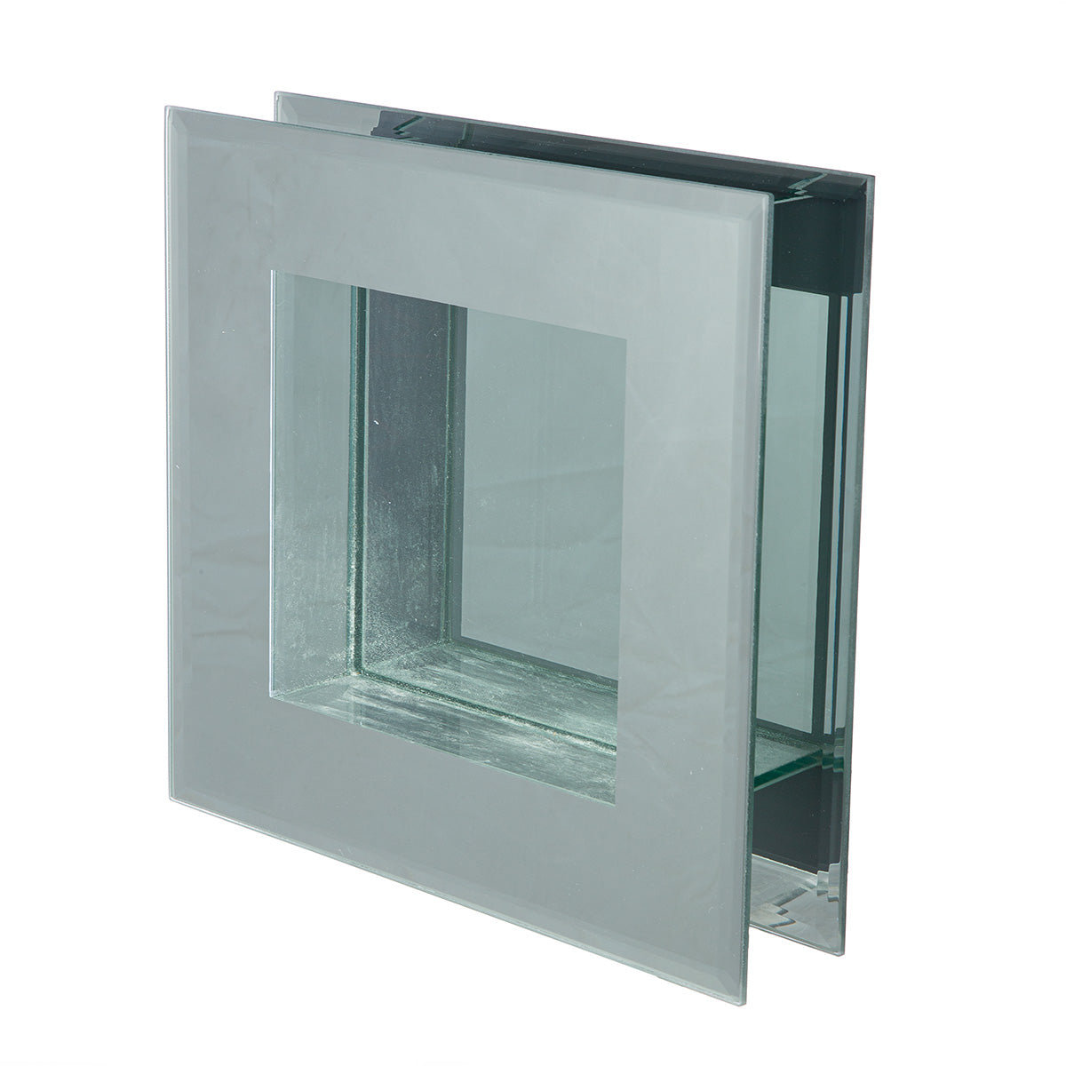 Vierkante spiegelglazen vaas 20 cm