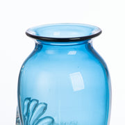 Blauwe glazen vaas Wave 40 cm