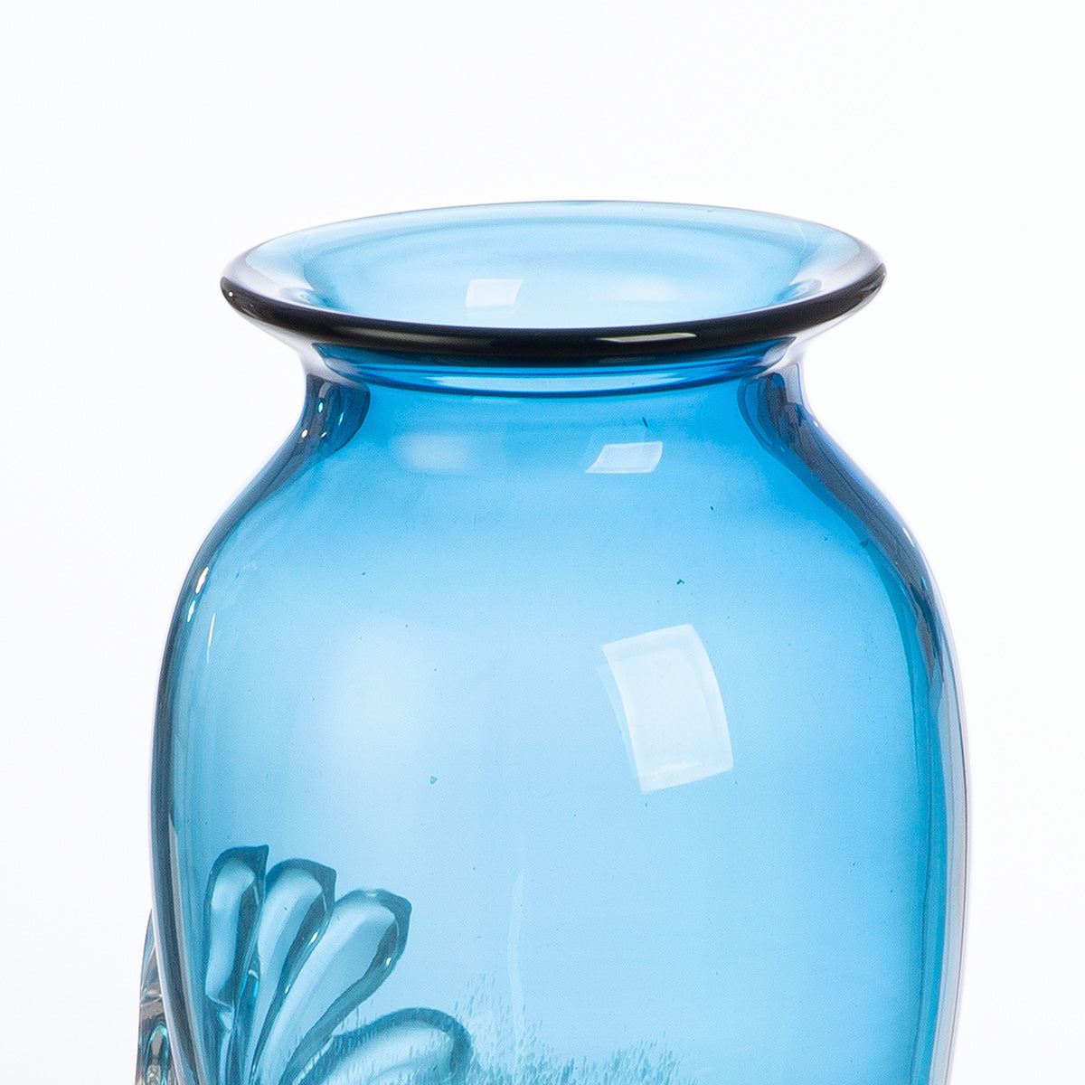 Blauwe glazen vaas Wave 40 cm